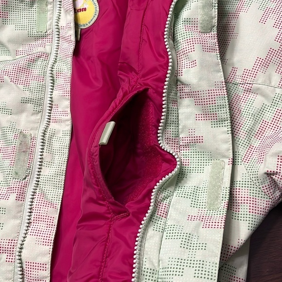 Burton Wanderlust Ski Snowboard Jacket Girls XL Lt. Green Geo Hooded Pink Parka - Picture 5 of 16